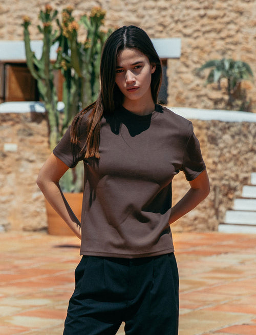 CANKAR Brando Fitted T-Shirt, Brown