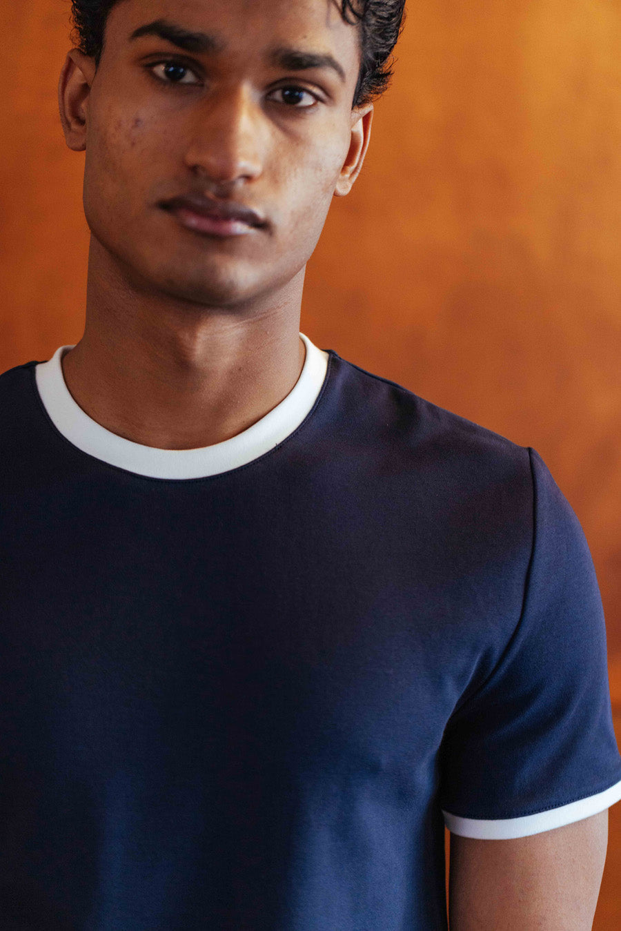 CANKAR Brando T-Shirt, Navy Ringer
