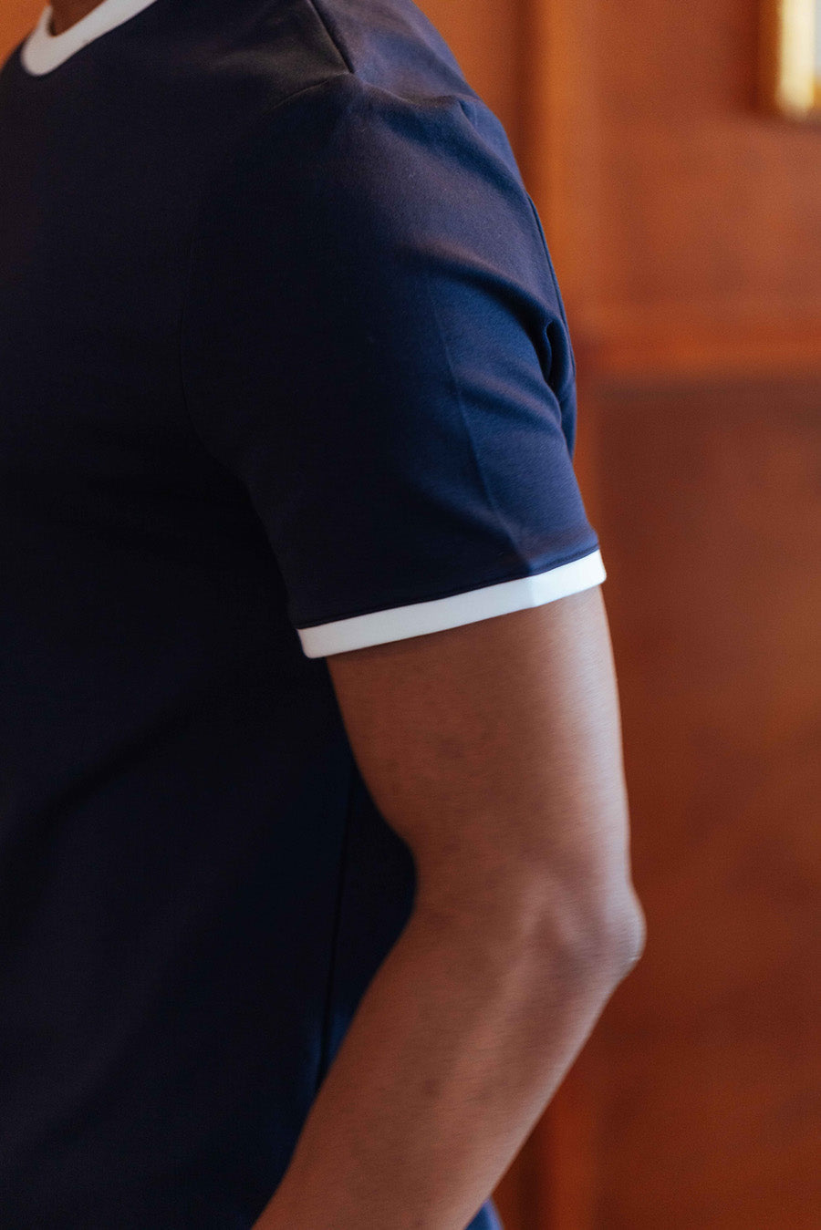 CANKAR Brando T-Shirt, Navy Ringer