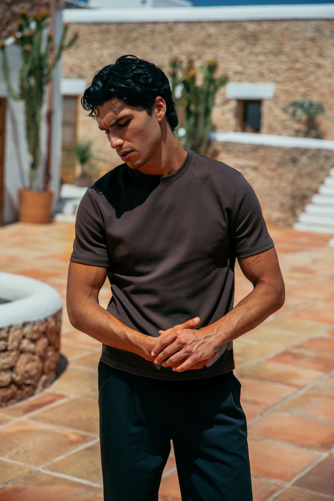 CANKAR Brando Fitted T-Shirt, Brown
