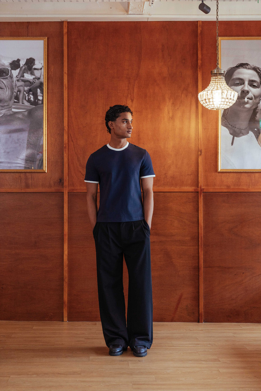 CANKAR Brando T-Shirt, Navy Ringer