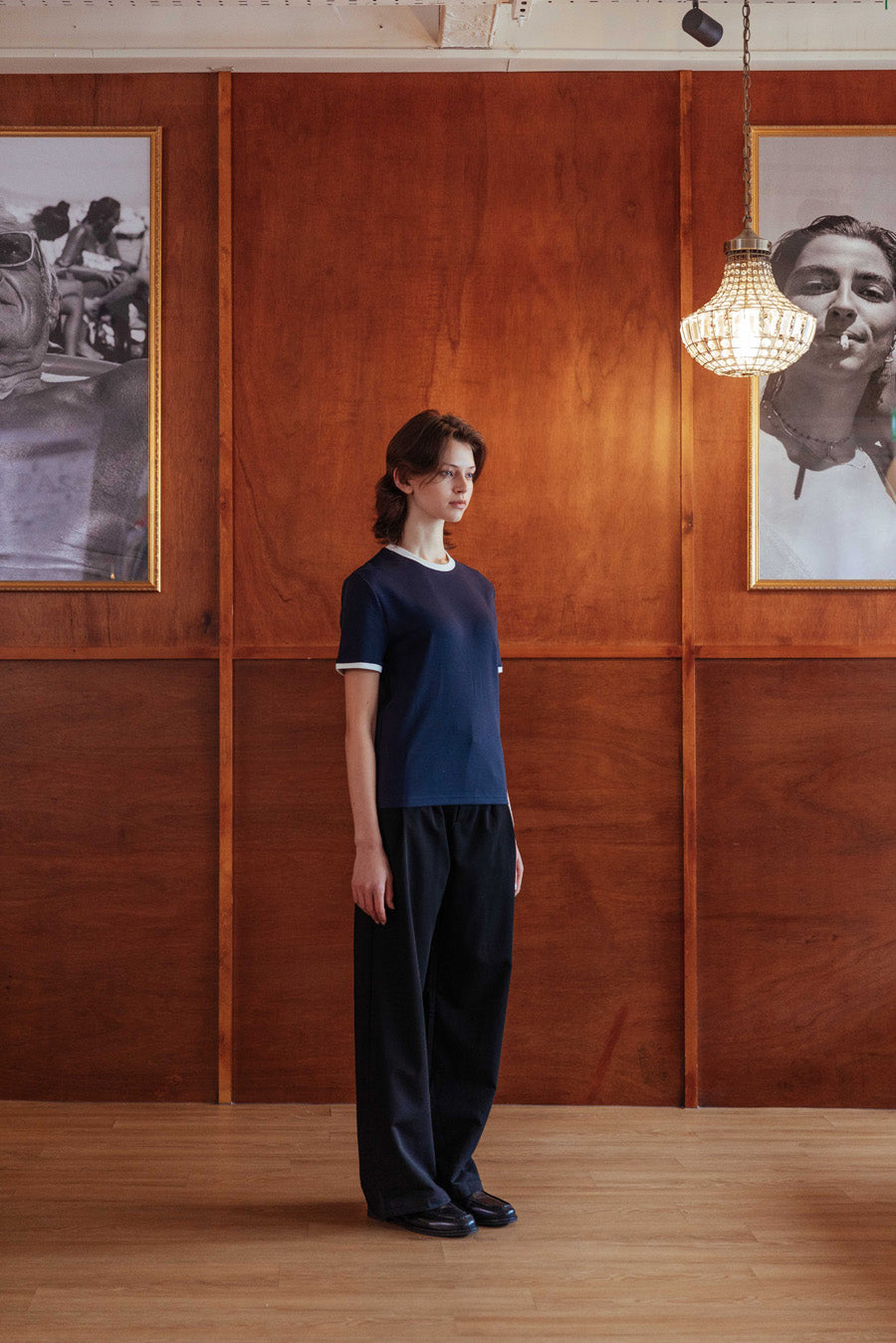 CANKAR Brando T-Shirt, Navy Ringer