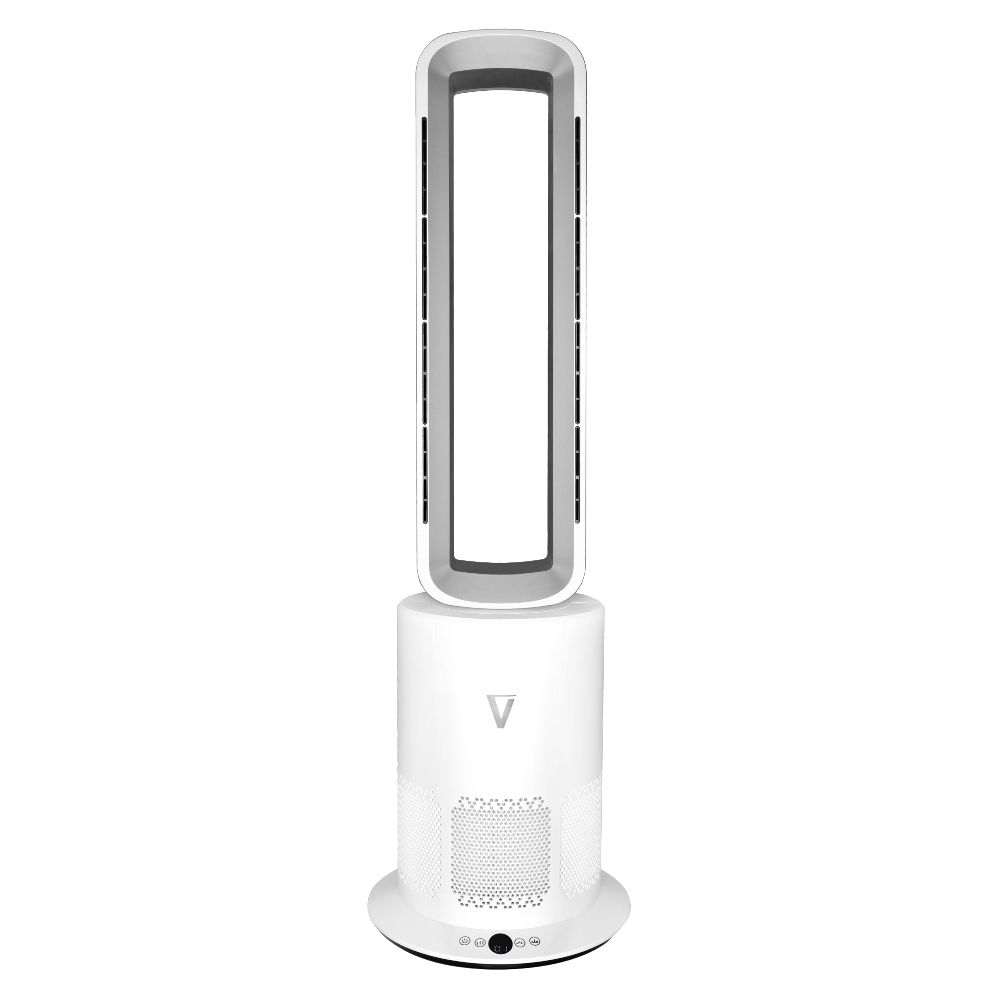 Vortex Air Cleanse Bladeless Air Purifier Heater Cooler Silver